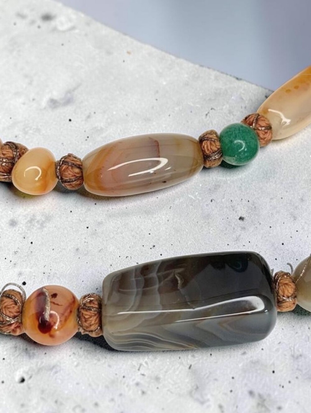 Vintage Multi-Color Polished Gemstone Bead Necklace - Picture 4 of 5